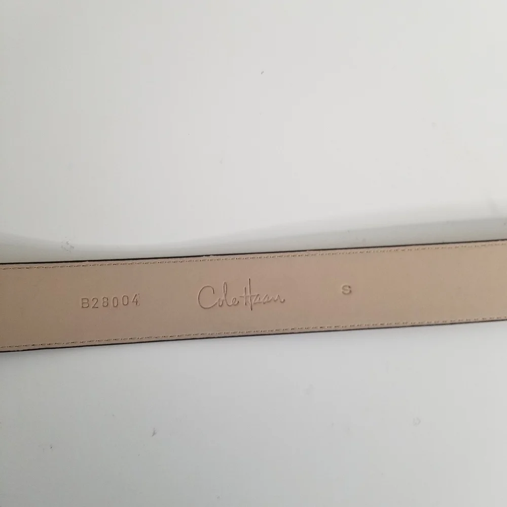 NWT Cole Haan Wide Croc Embossed Woodbury Brown Belt Size S